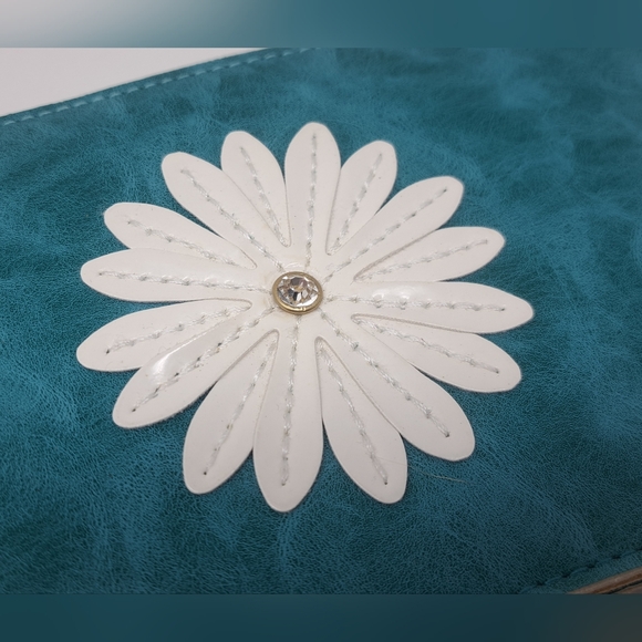 Vintage Wallet With Strap Purse Satchel Floral Flowers 80s 90s Transparent Back - Picture 9 of 10